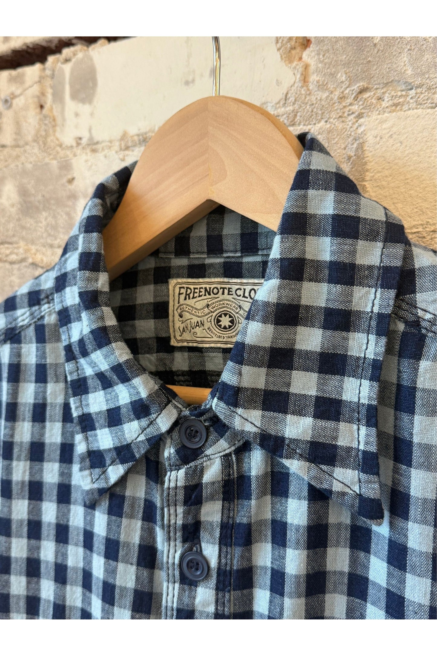 Wells Gingham Workwear Shirt - Indigo - DUNE + SALT