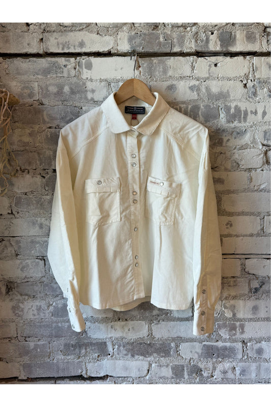 Women's Wild Velvet Shirt - White - DUNE + SALT