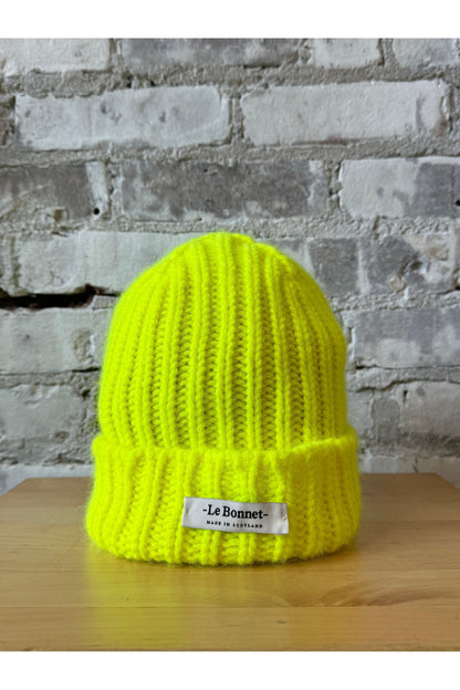 Le Bonnet Logo Beanie - Fluorescent Yellow - DUNE + SALT