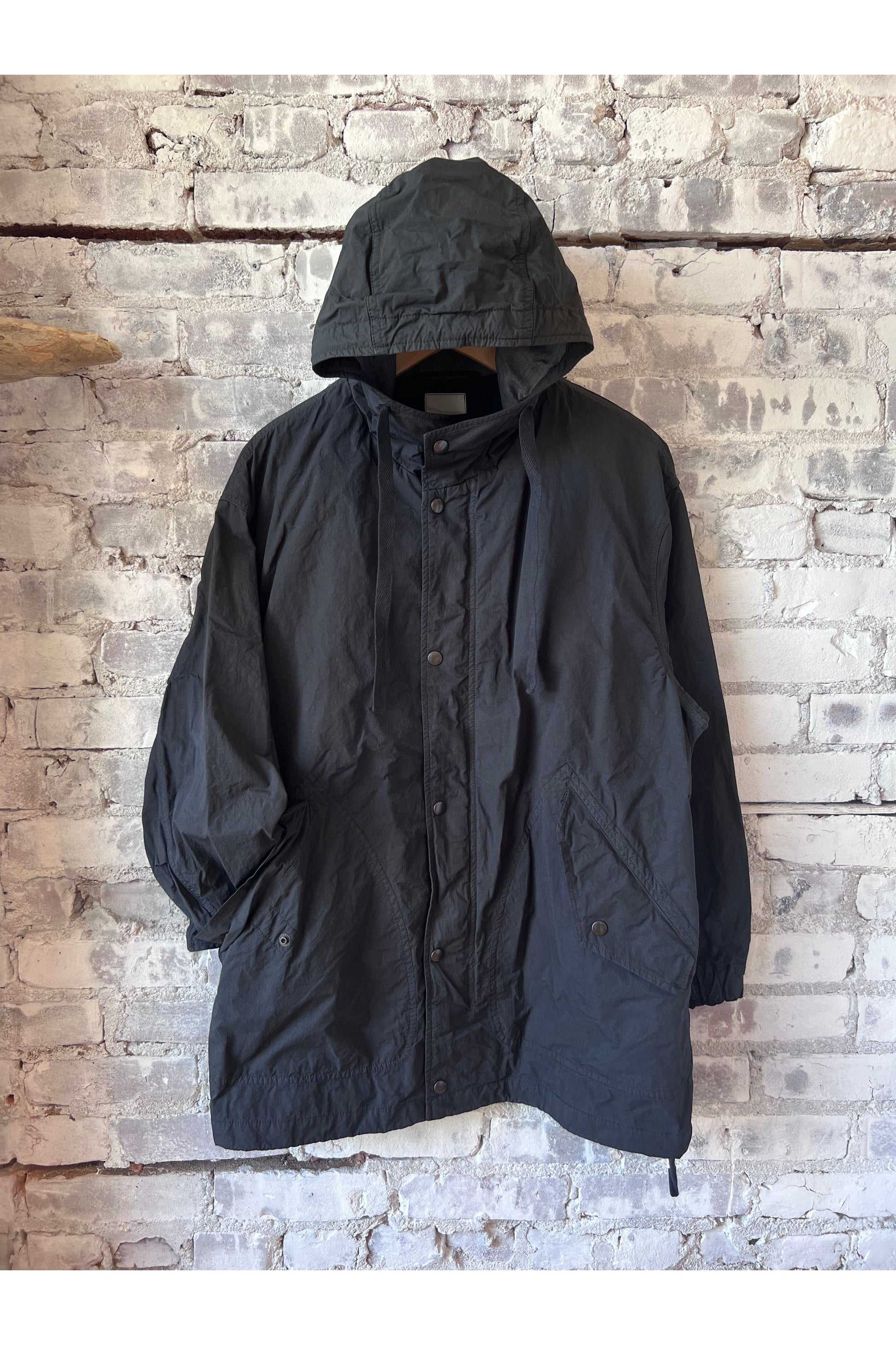 Cotton Twill Typewriter Parka - Black - DUNE + SALT