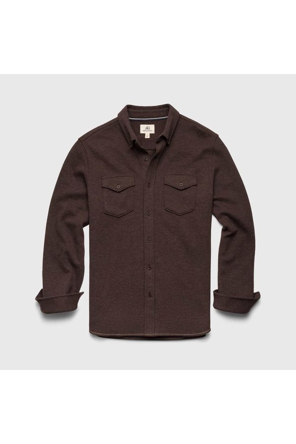 Rex Soft Knit Shirt - Dark Brown Heather - DUNE + SALT