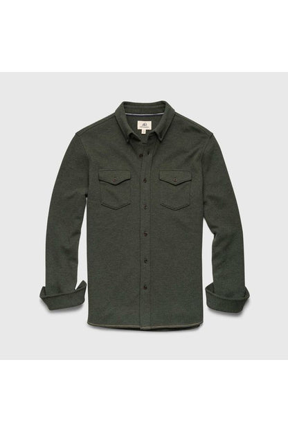 Rex Soft Knit Shirt - Green Heather - DUNE + SALT