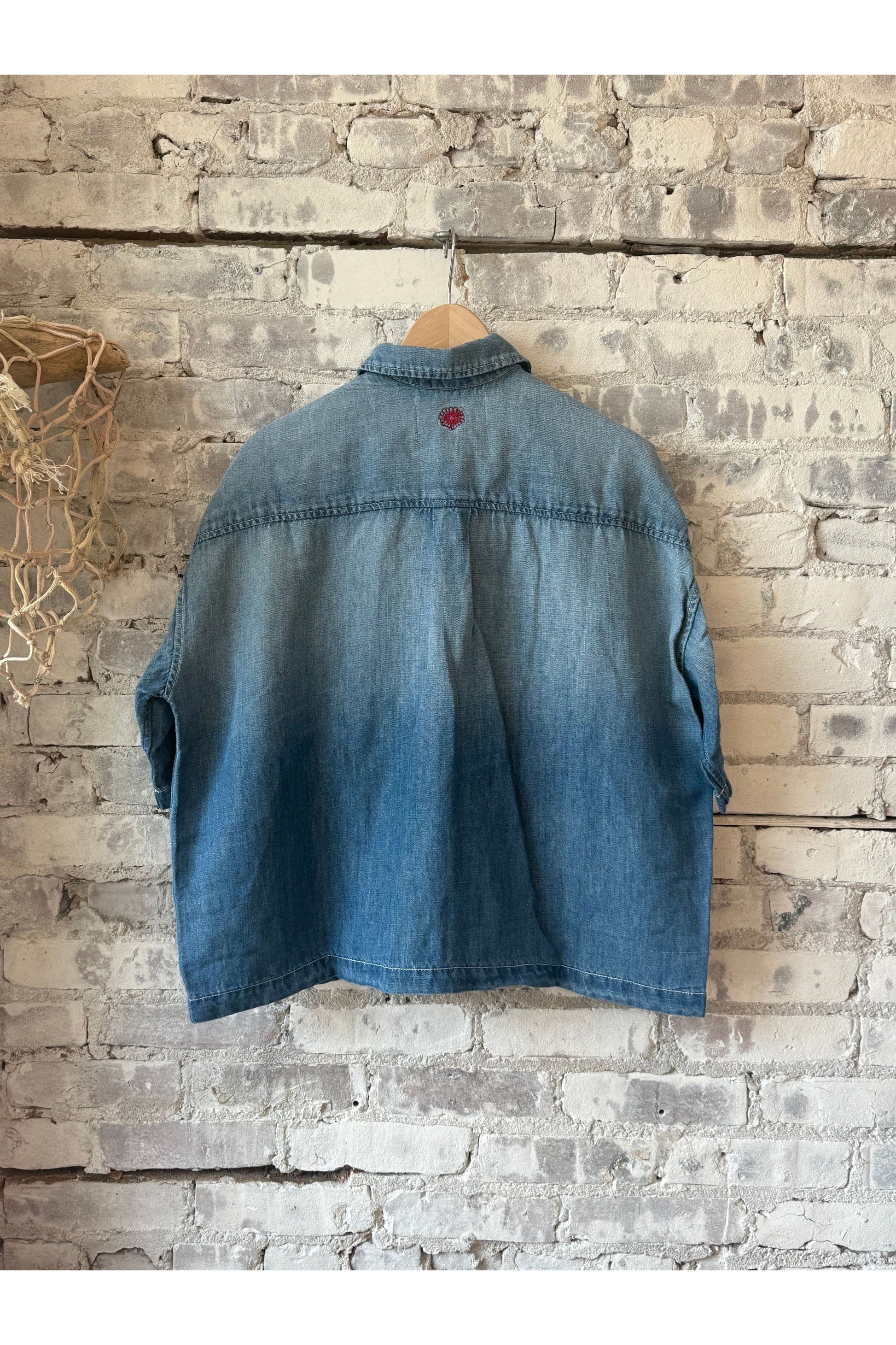 Chambray Cropped Shirt - Light Indigo - DUNE + SALT