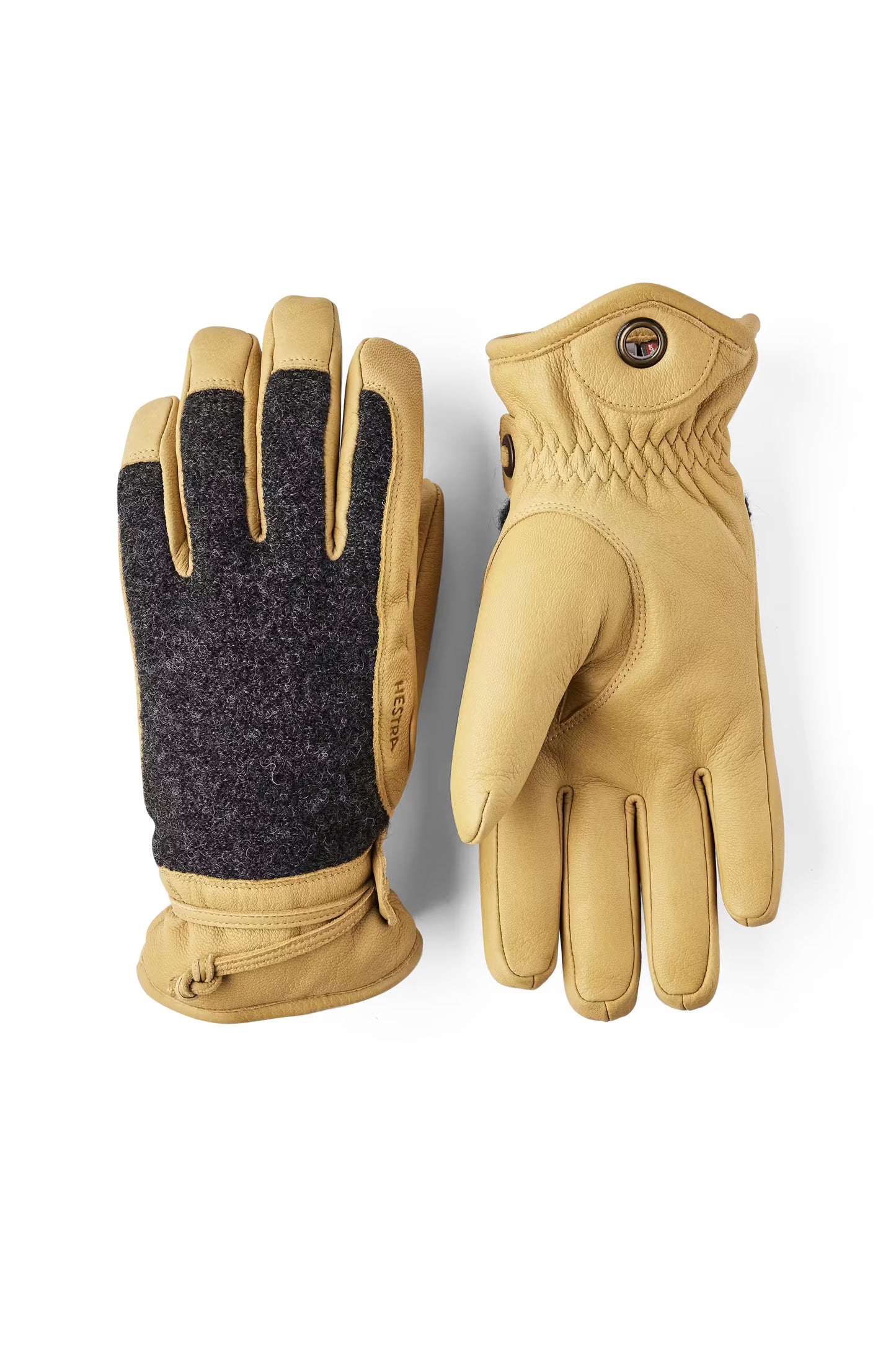 Daniel Leather Gloves - Charcoal/Tan