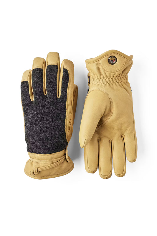Daniel Leather Gloves - Charcoal/Tan