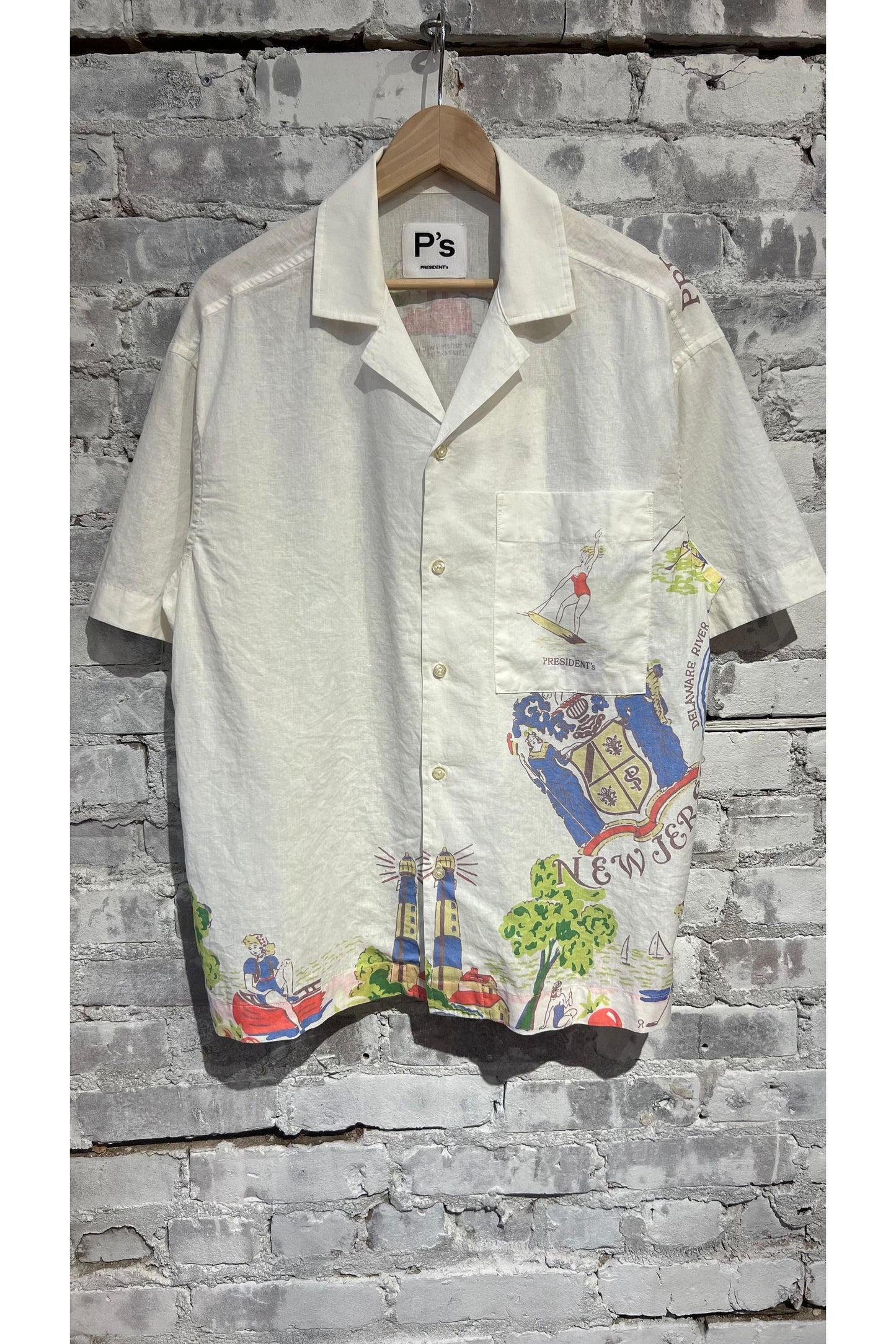 Poplin Reef Shirt - White New Jersey Bay - DUNE + SALT