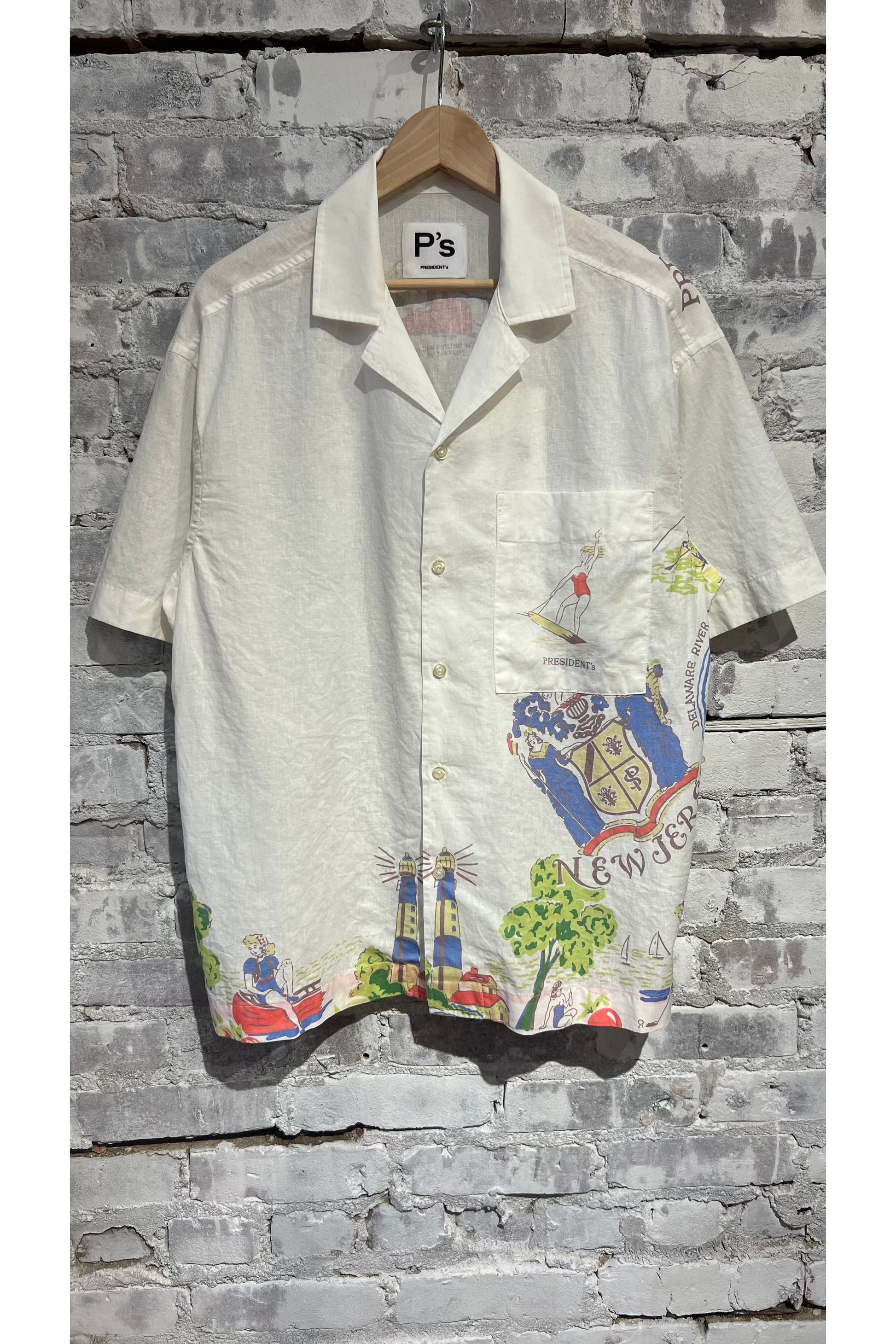 Poplin Reef Shirt - White New Jersey Bay - DUNE + SALT