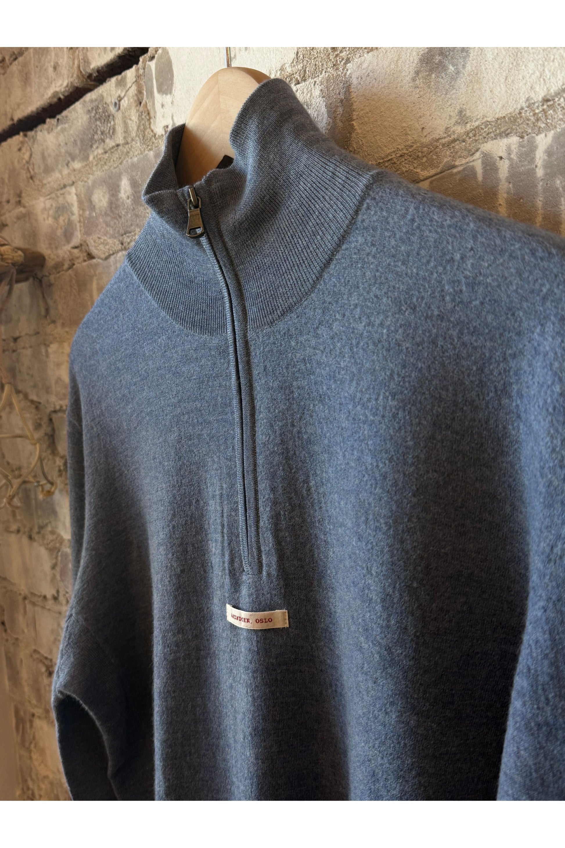 Men's Boiled Half Zip - Denim Blue - DUNE + SALT