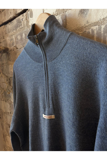 Men's Boiled Half Zip - Denim Blue - DUNE + SALT