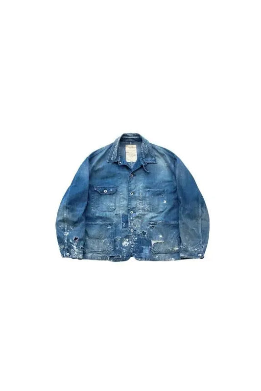 Customized Denim Coverall Jacket - Indigo