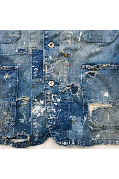 Customized Denim Coverall Jacket - Indigo