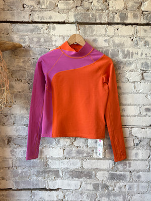Wool Sculpt Merino Mock Neck - Spicy