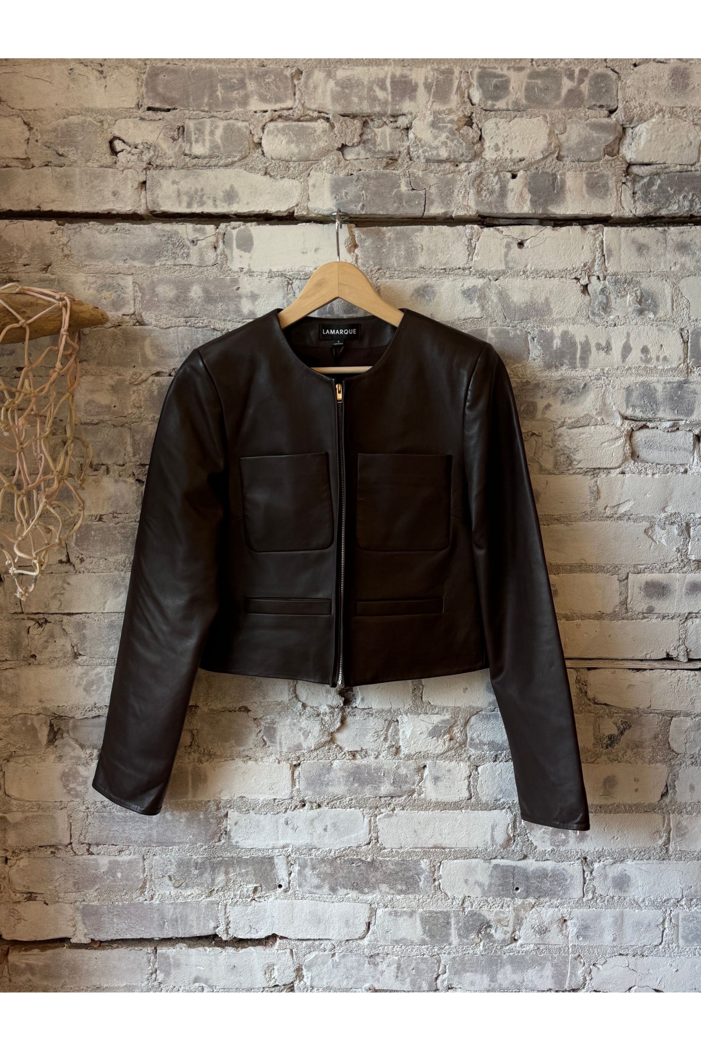 Linette Leather Jacket - Dark Brown - DUNE + SALT