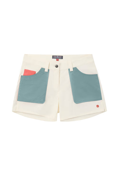 Women's 5incher Field Shorts - Off-White/Stormy Blue - DUNE + SALT