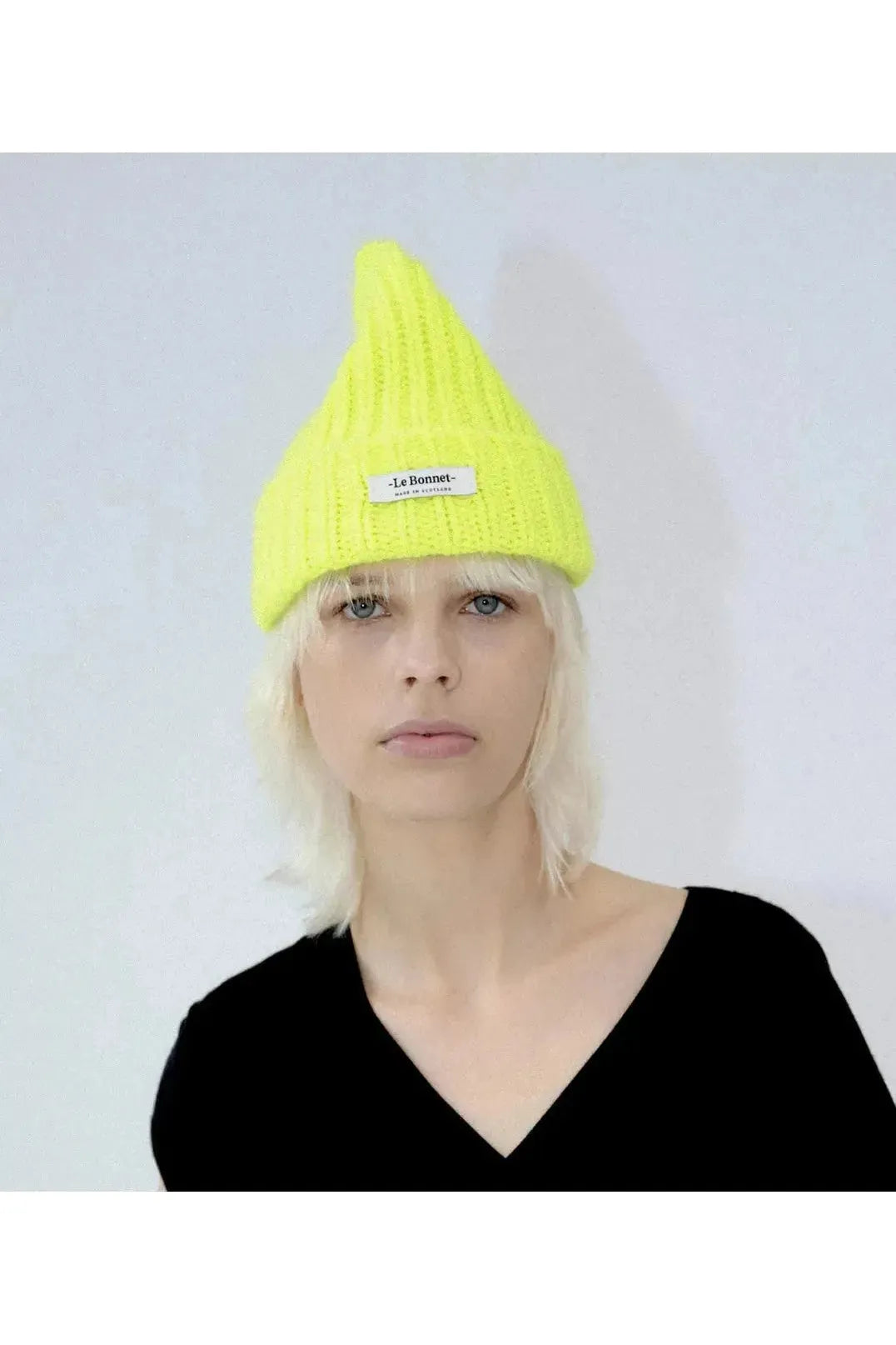 Le Bonnet Logo Beanie - Fluorescent Yellow - DUNE + SALT