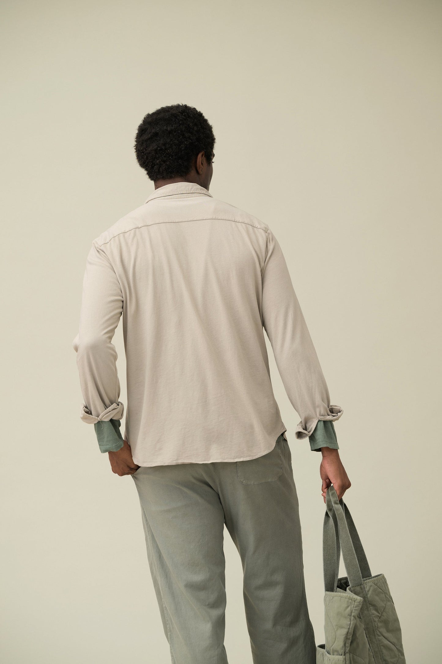 L/S Supima Jersey Easy Shirt - White - DUNE + SALT