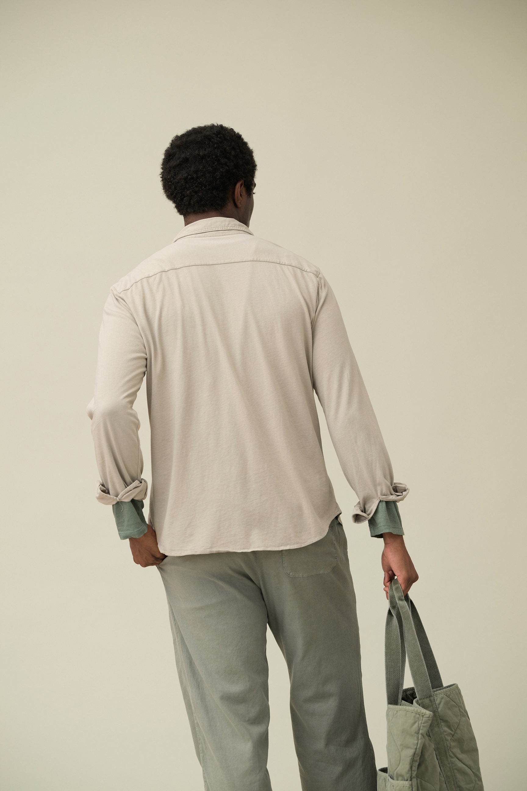 L/S Supima Jersey Easy Shirt - White - DUNE + SALT