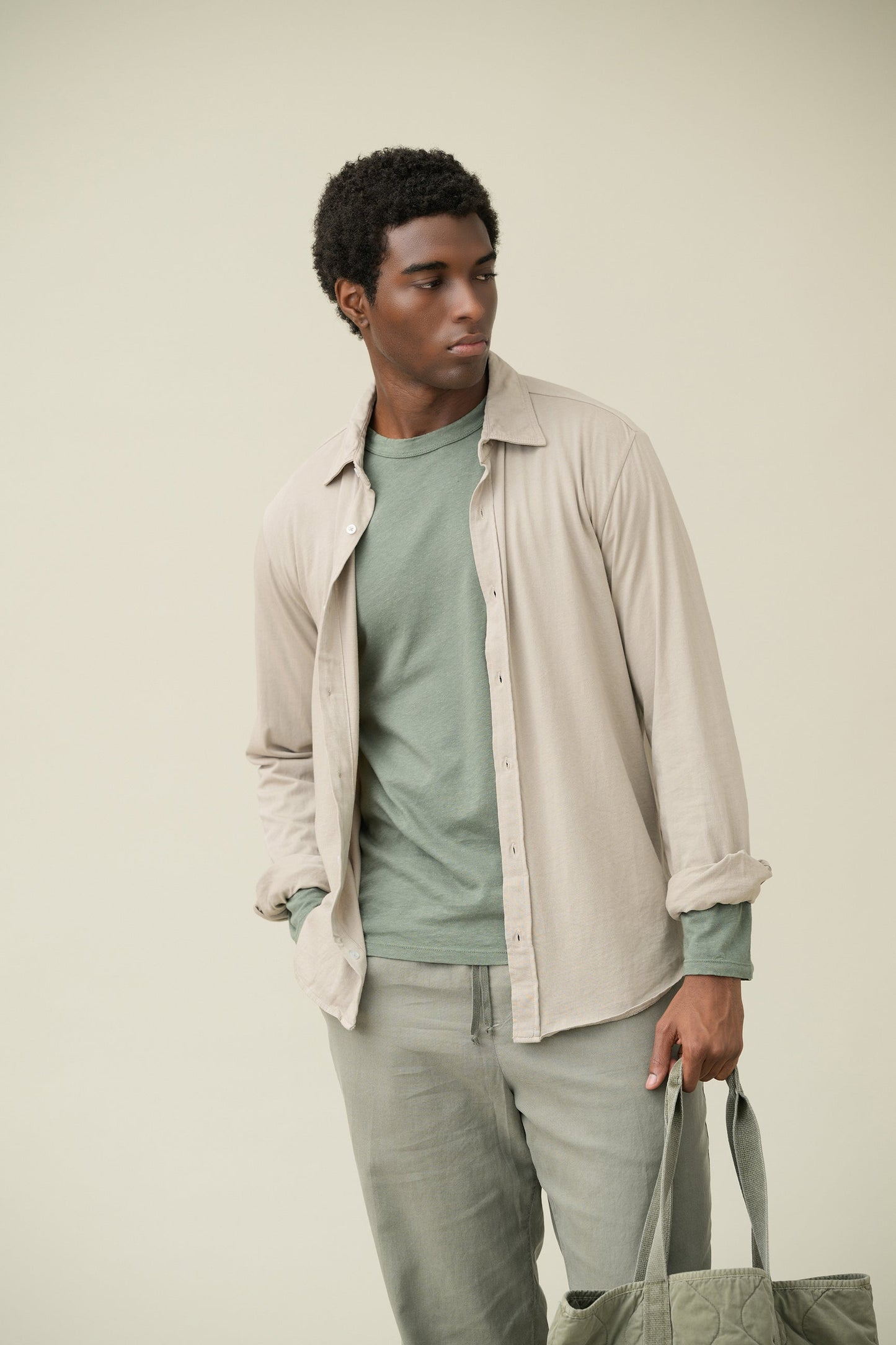 L/S Supima Jersey Easy Shirt - White - DUNE + SALT