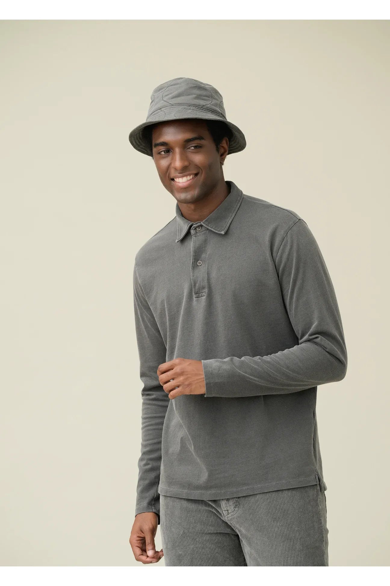 L/S Organic Recycled Polo - Black - DUNE + SALT