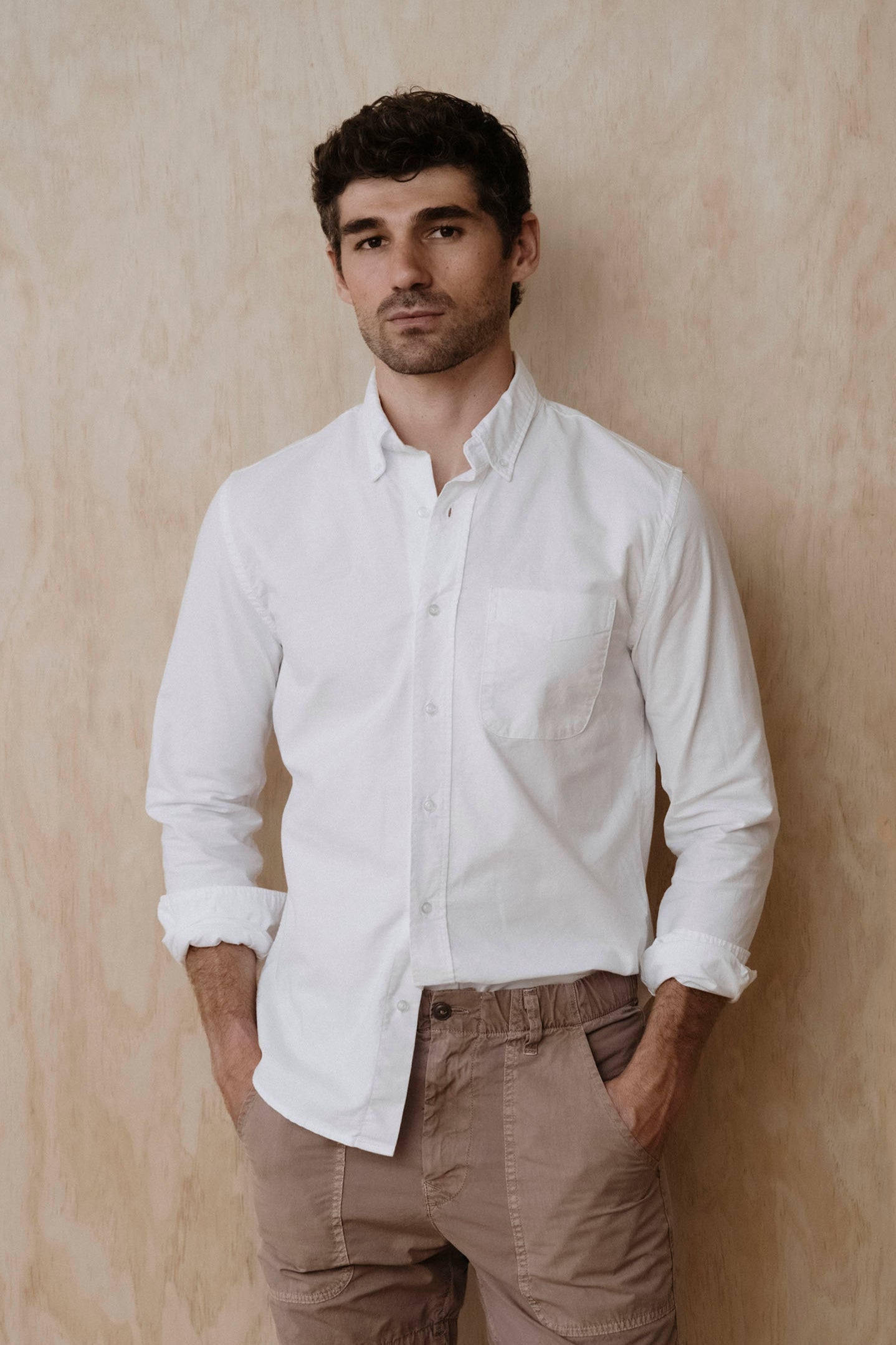 L/S American Oxford Shirt - White - DUNE + SALT