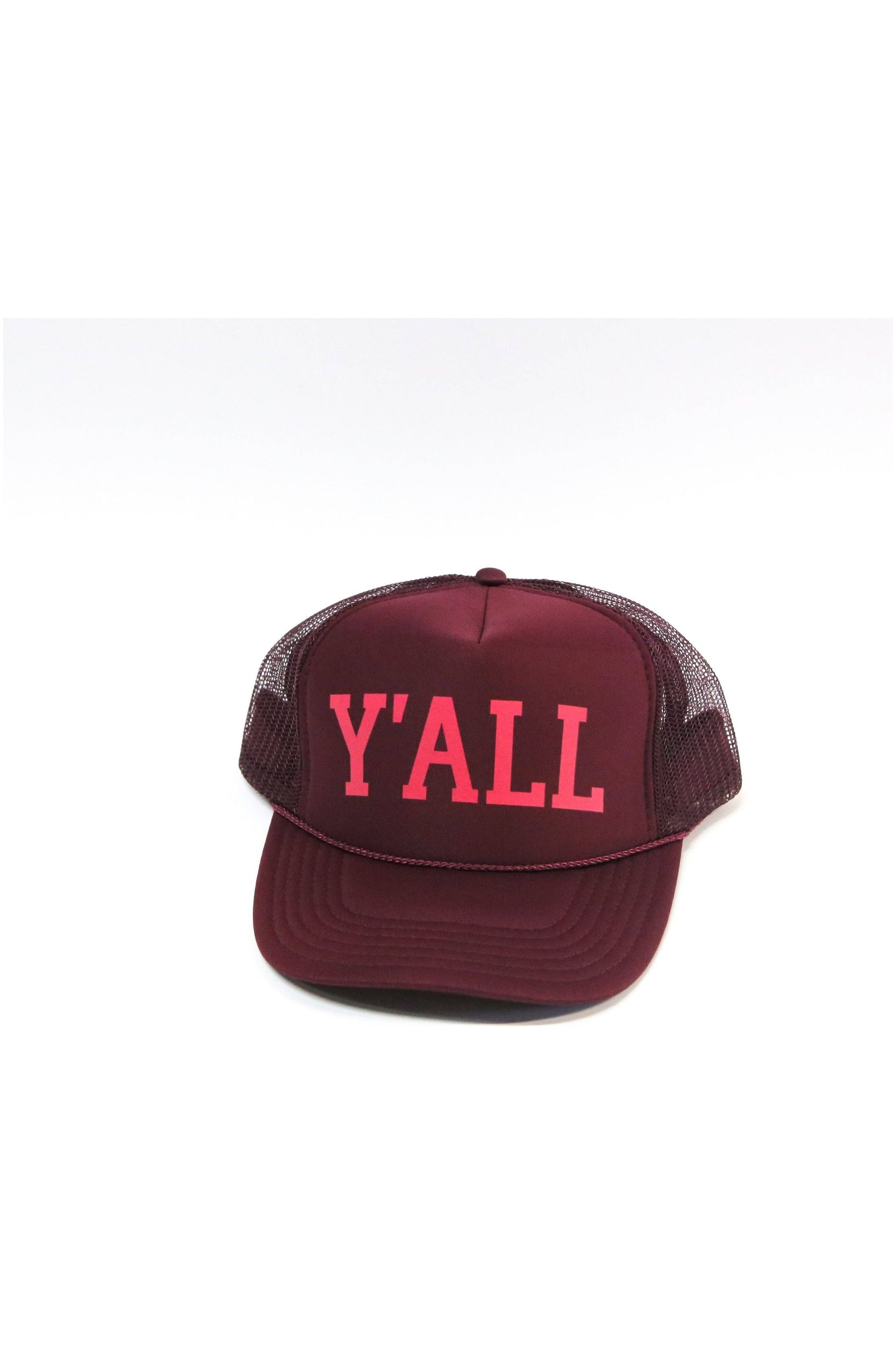 Y’all Trucker Hat - Maroon/Hot Pink - DUNE + SALT