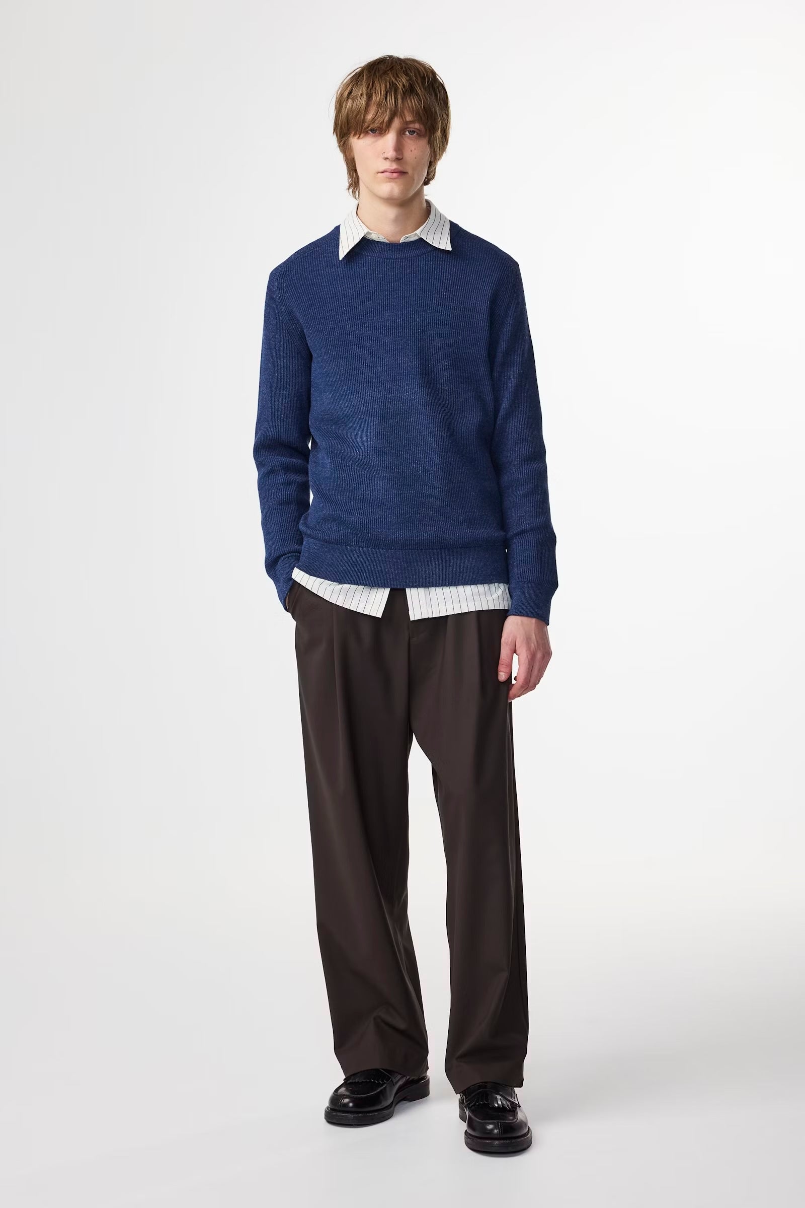 Kevin Ribbed Organic Cotton Sweater - Denim - DUNE + SALT
