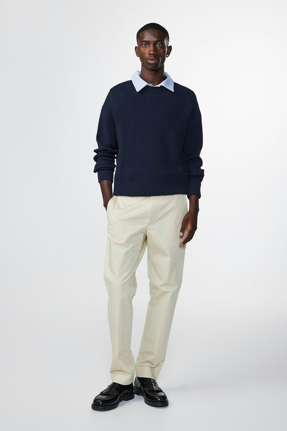 Kevin Rib Knitted Sweater - Navy - DUNE + SALT