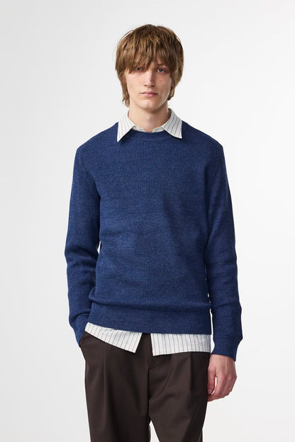 Kevin Ribbed Organic Cotton Sweater - Denim - DUNE + SALT