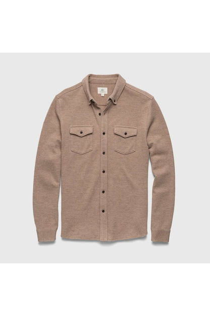 Rex Soft Knit Shirt - Camel Heather - DUNE + SALT