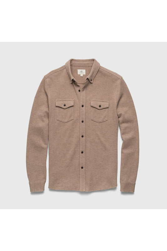Rex Soft Knit Shirt - Camel Heather - DUNE + SALT