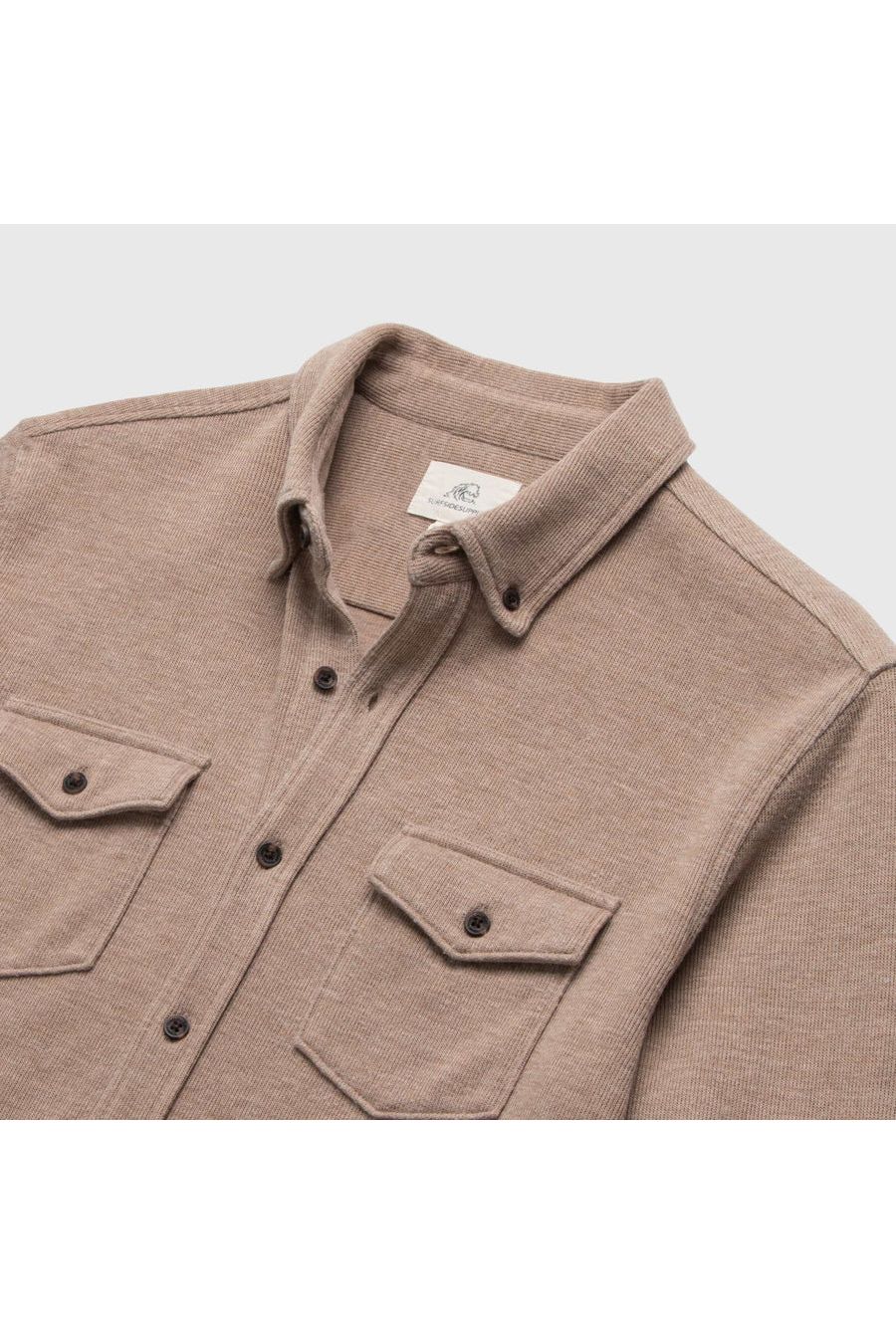 Rex Soft Knit Shirt - Camel Heather - DUNE + SALT