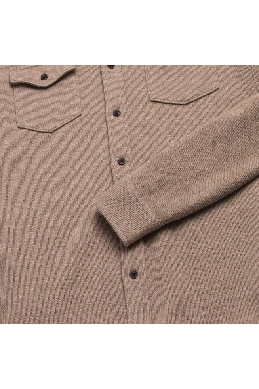 Rex Soft Knit Shirt - Camel Heather - DUNE + SALT