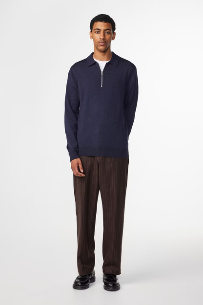 Sergio Zip Mock - Navy Multi - DUNE + SALT