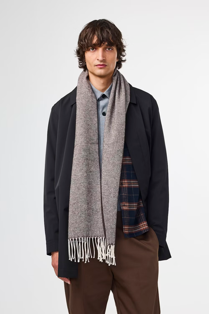 Scarf Two Wool Blend Scarf - Brown Multi - DUNE + SALT