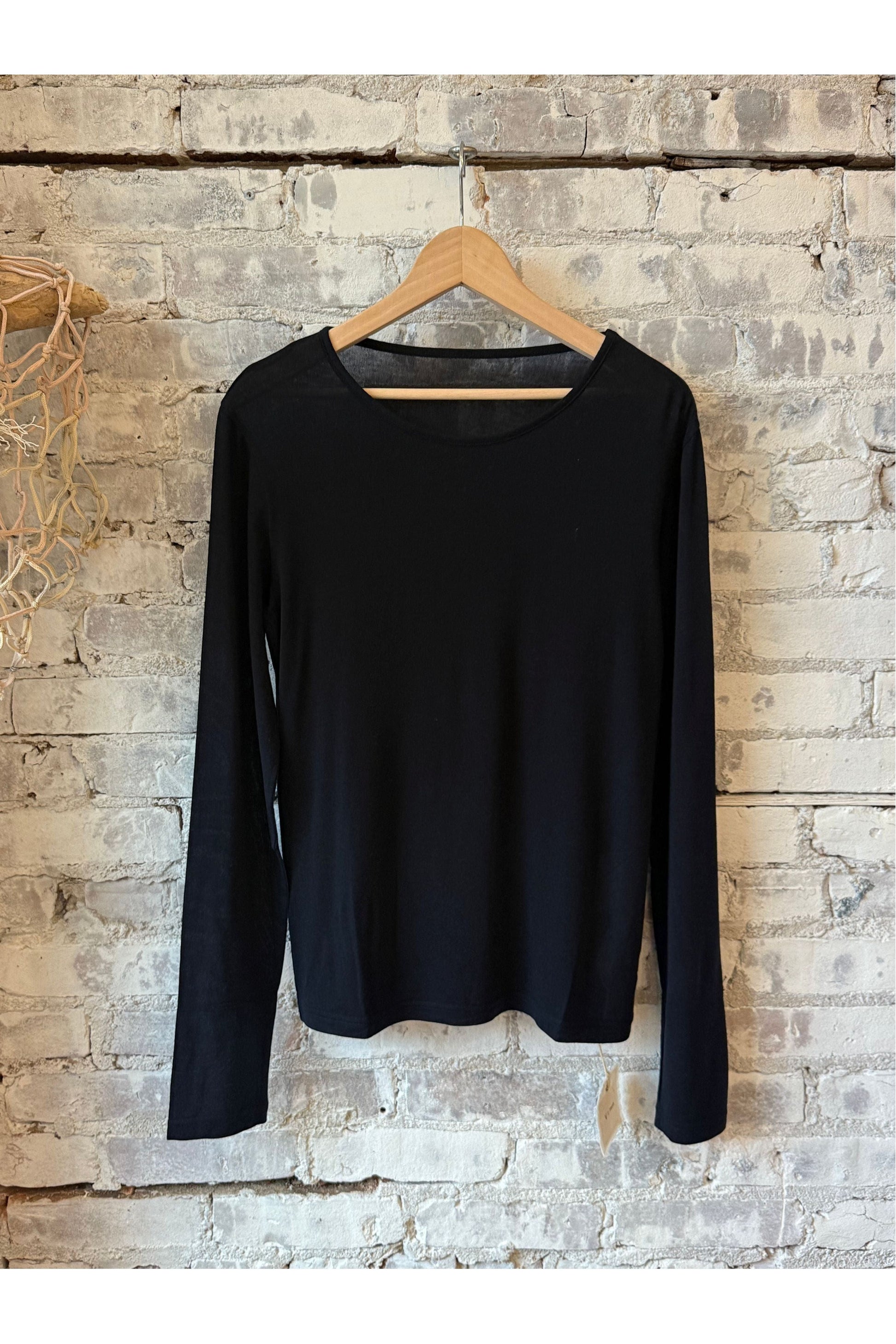 Silk/Cashmere LS Jersey Crew - Navy - DUNE + SALT