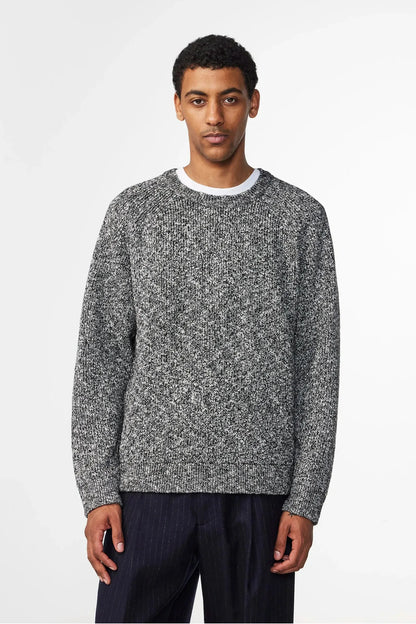 Jacobo Boucle Yarn Sweater - Black - DUNE + SALT