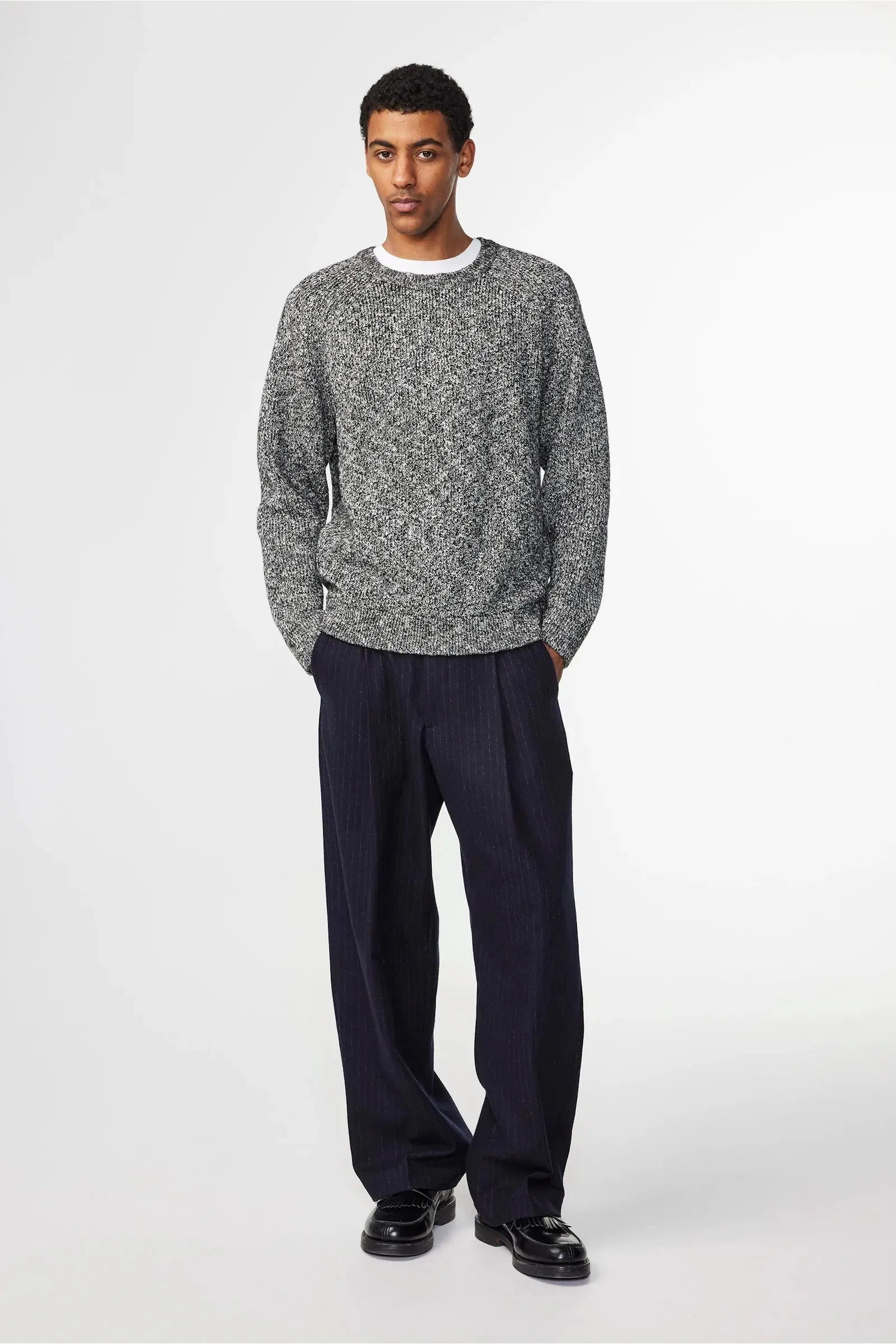 Jacobo Boucle Yarn Sweater - Black - DUNE + SALT