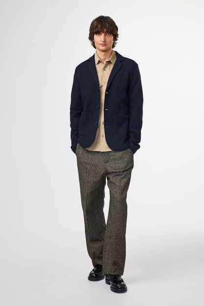 Boiled Wool Blazer - Navy Blue - DUNE + SALT