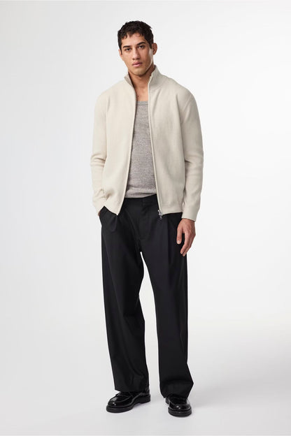 Danny Full Zip Sweater - Ecru - DUNE + SALT