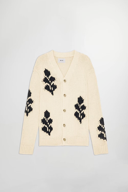Mika Intarsia Cardigan - Ecru - DUNE + SALT