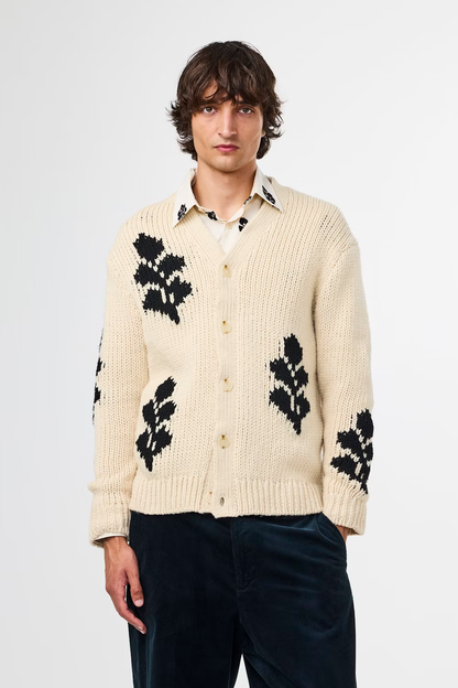 Mika Intarsia Cardigan - Ecru - DUNE + SALT