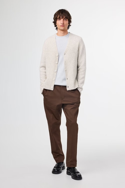 John V-Neck Cardigan - White Pepper - DUNE + SALT