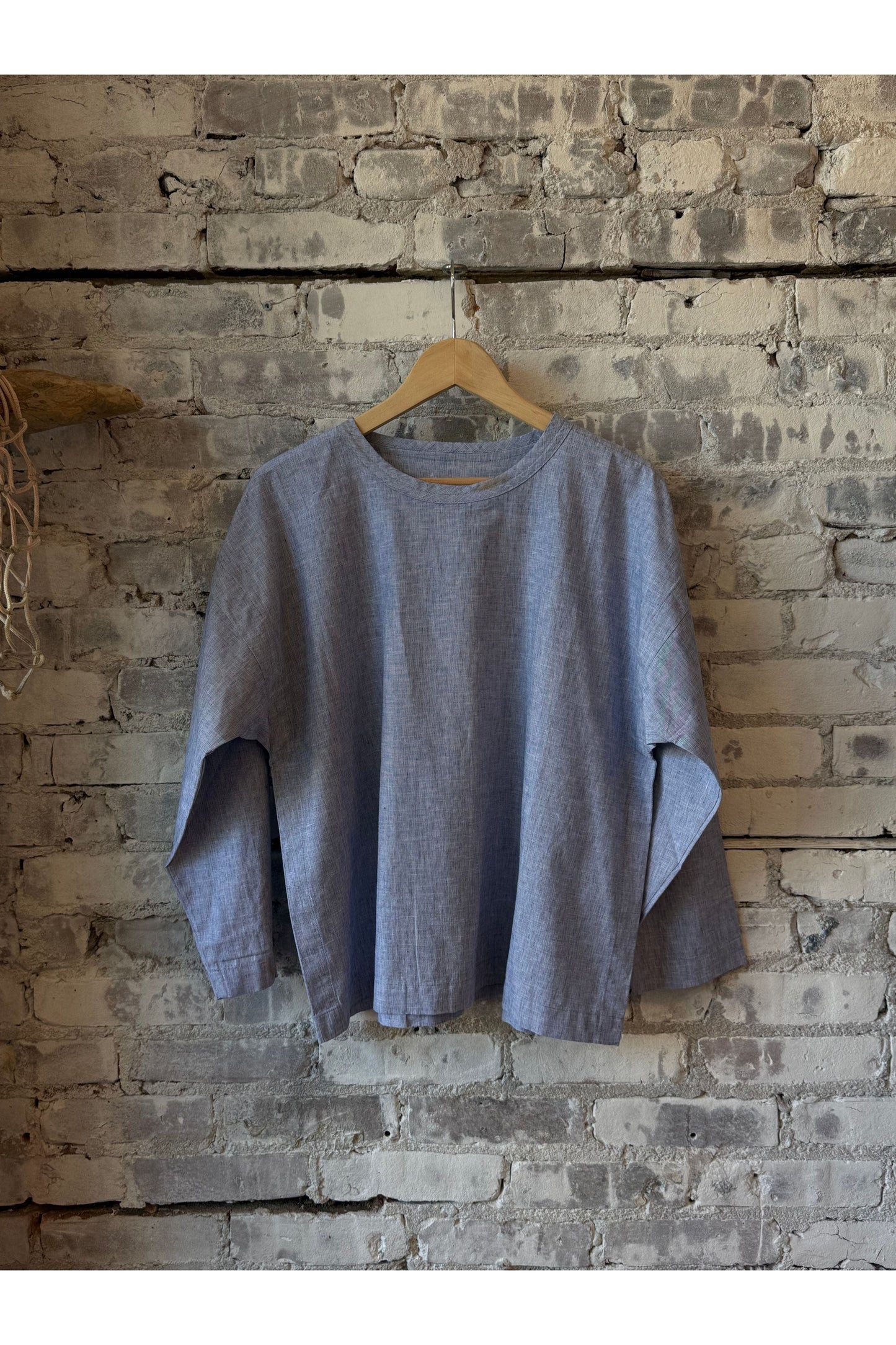 G.O.D Gardner Linen Poplin Smock - Light Blue - DUNE + SALT