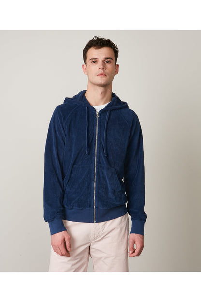 Cotton-Terry Zipped Hoodie - Petrol Blue - DUNE + SALT