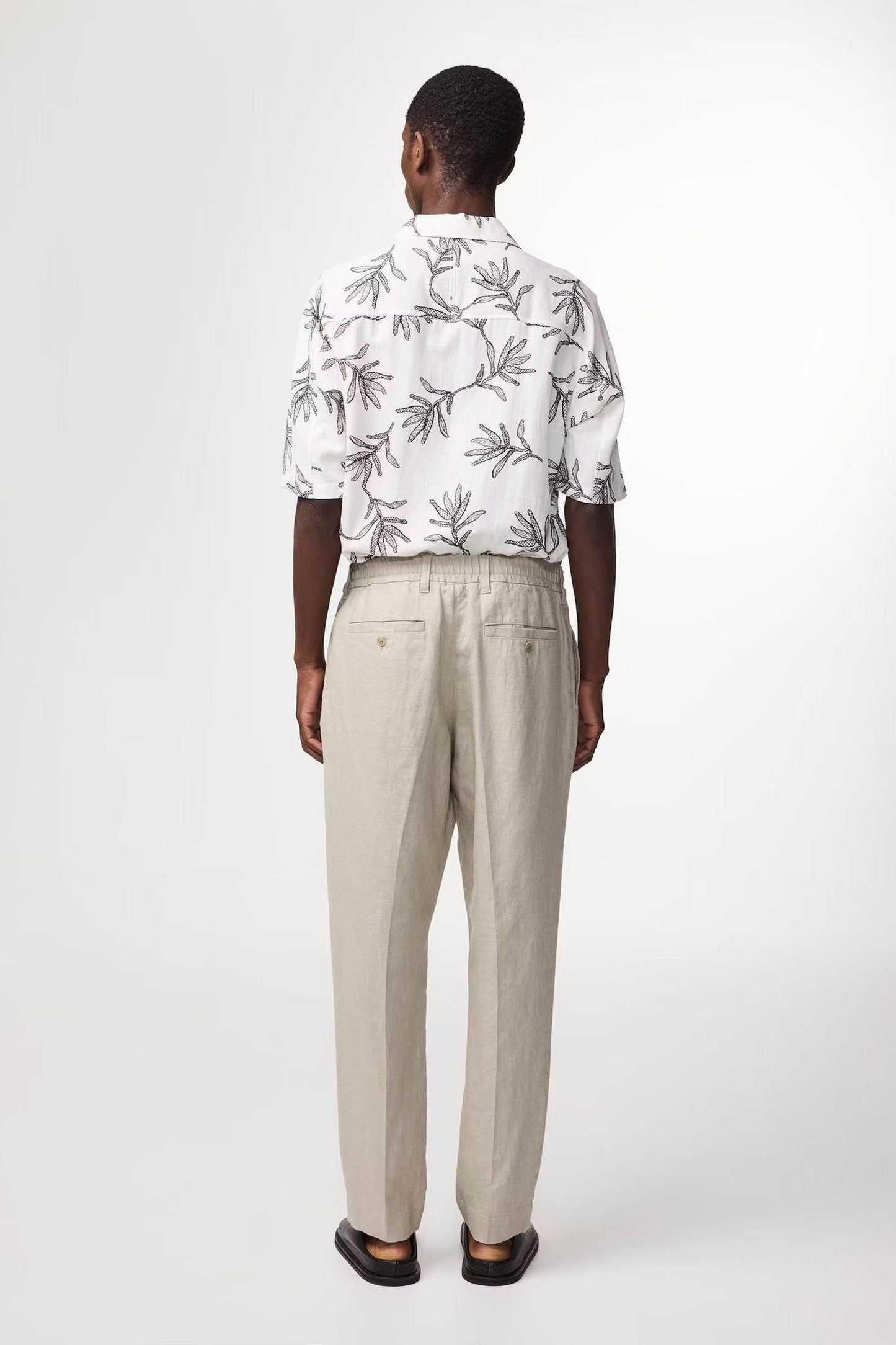 Billie Drawstring Linen Pant - Fog - DUNE + SALT