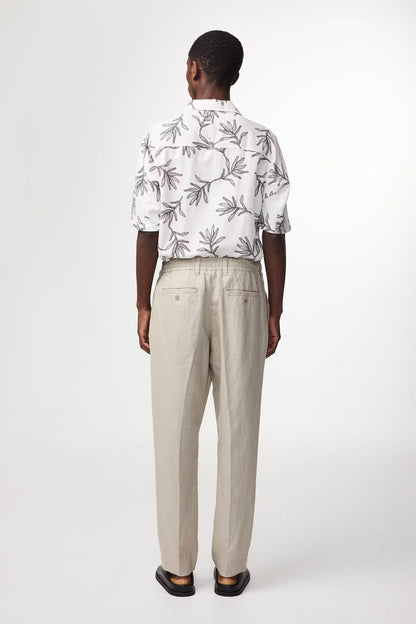 Billie Drawstring Linen Pant - Fog - DUNE + SALT