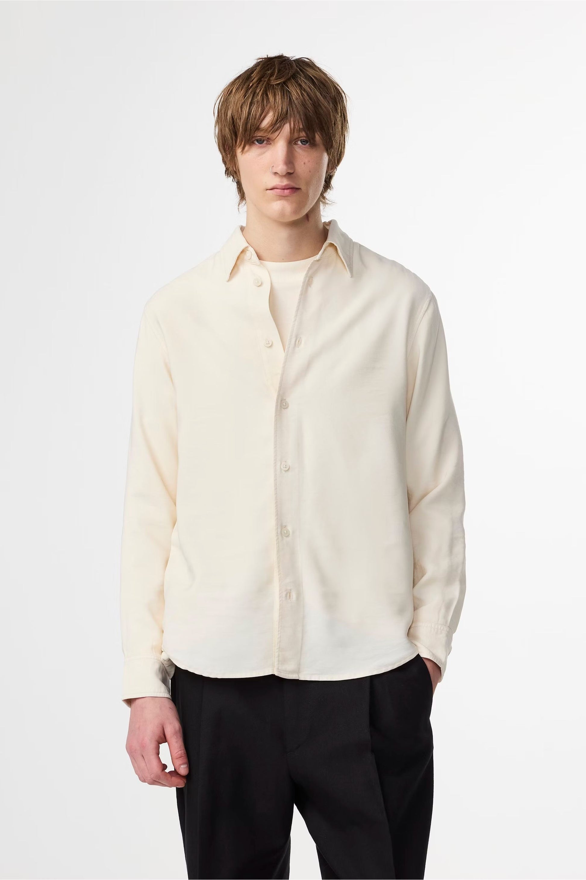 Colby Viscose-Blend Shirt - Ivory - DUNE + SALT