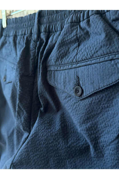 Seersucker Bermuda Short - Navy - DUNE + SALT