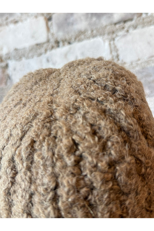 Colette Boucle Beanie - Dark Khaki - DUNE + SALT