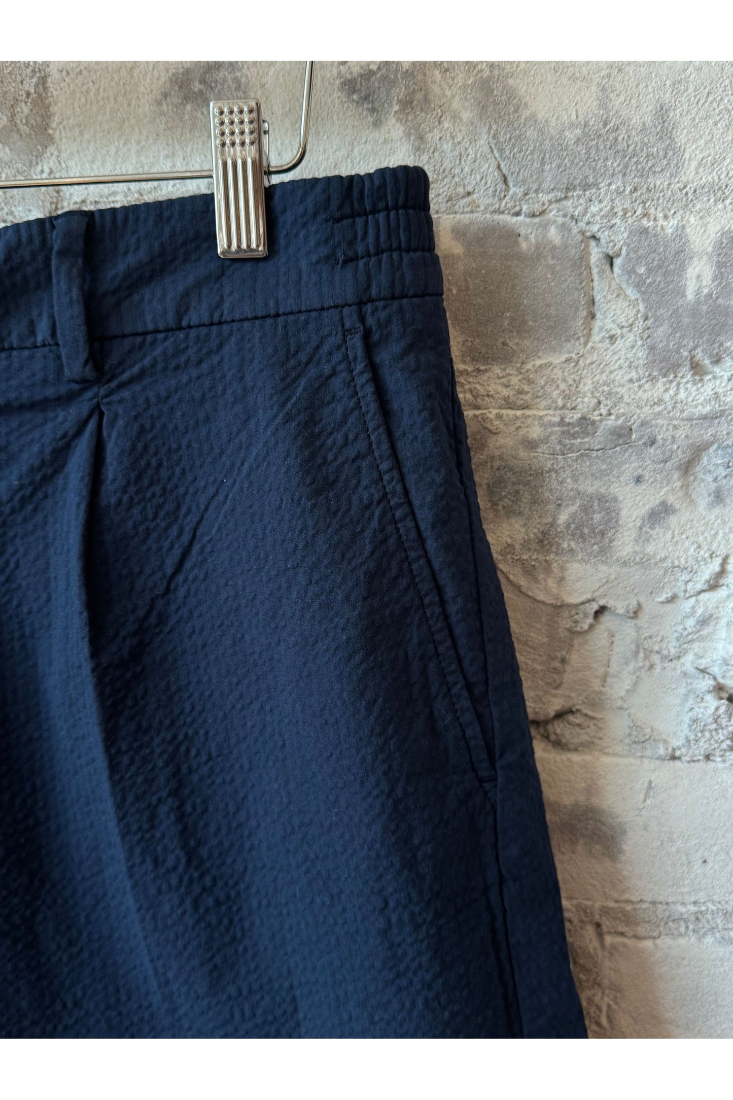 Seersucker Bermuda Short - Navy - DUNE + SALT